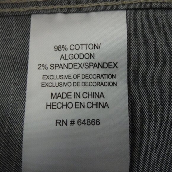 Lee Button Front Shirt Tall Men's Size XLT Gray Long Sleeve Stretch - Picture 8 of 9